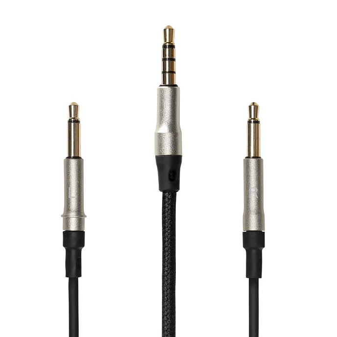 Кабель Meze Mono 3.5mm - 3.5mm Standard with Mic Black Silver 1.5m - рис.0