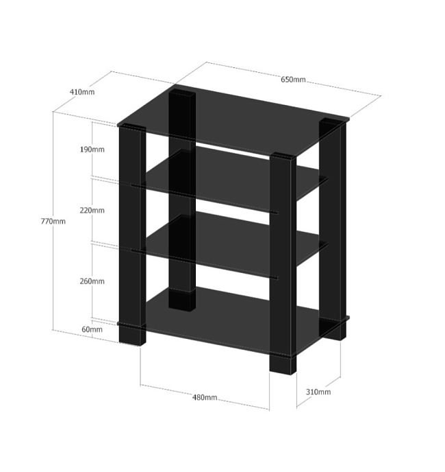 Стойка VOXmodule Stand Hi-Fi 01/4 Black / Black - рис.1