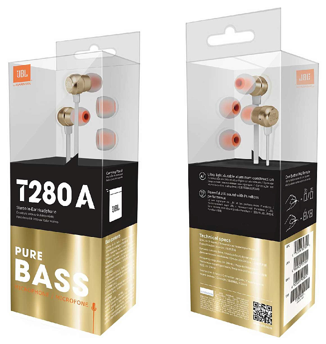 Наушники JBL T280A Gold - рис.4