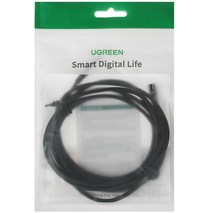 Кабель Ugreen US255 USB-C - USB-C Black/Grey 2m - рис.4