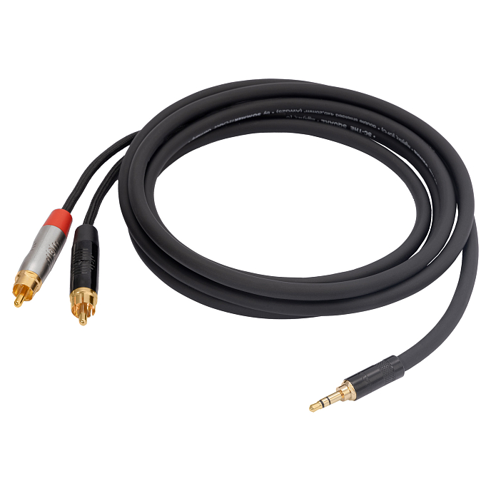 Кабель HeadMade Pro 2RCA - 3.5mm Black 2m - рис.1
