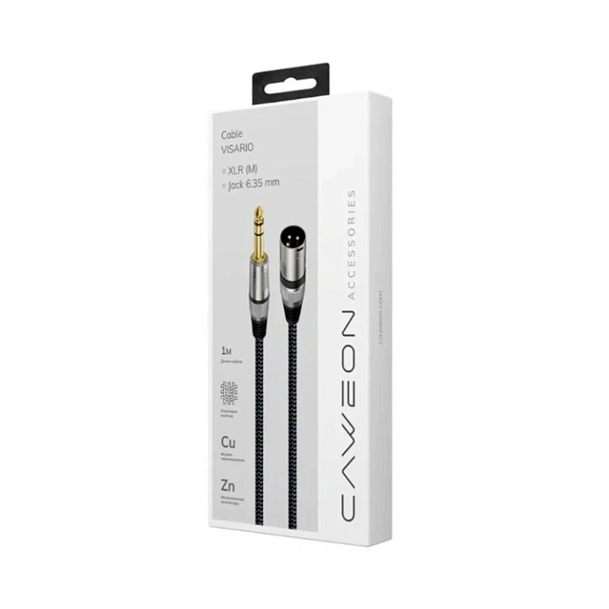 Кабель Caweon VISARIO NI-3M Grey XLR(m) - Jack 6.3mm 3m - рис.1