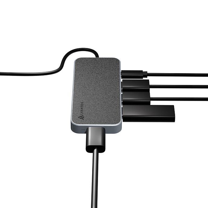 USB HUB Lyambda Slim Aluminum LC129 Type-C 5 in 1 Grey - рис.3