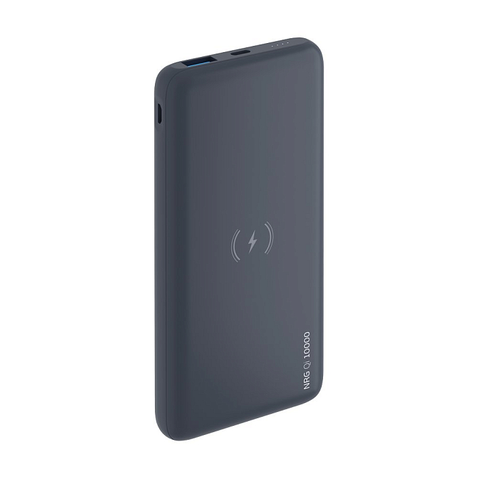 Внешний аккумулятор Deppa NRG QI 10000 mAh QC 3.0 Black - рис.0