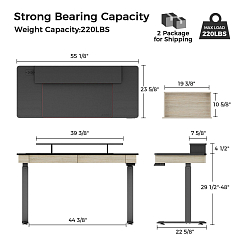 Компьютерный стол EUREKA ED-I55 Rustic Grey
