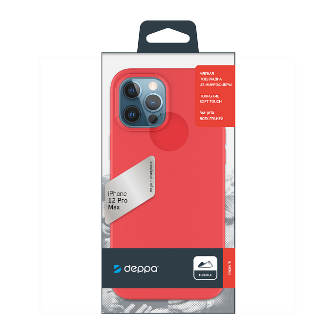 Чехол для смартфонов Deppa Soft Silicone for Apple iPhone 12 Pro Max Red - рис.5