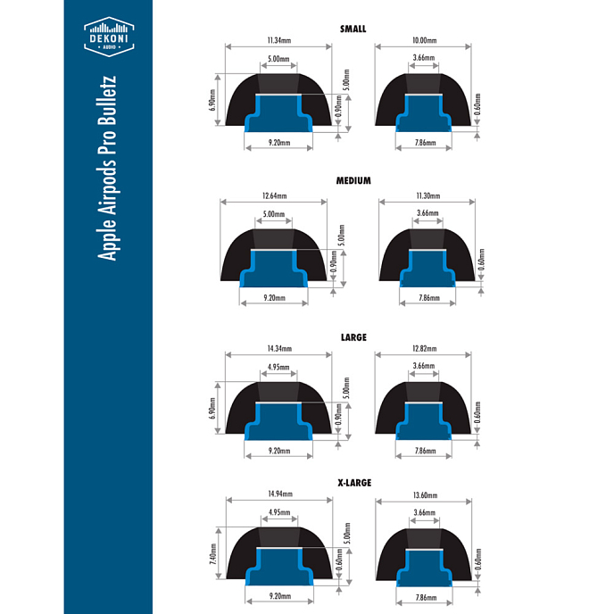 Амбушюры Dekoni Audio Bulletz for the Apple Airpods Pro Extra Large Single Pair - рис.4