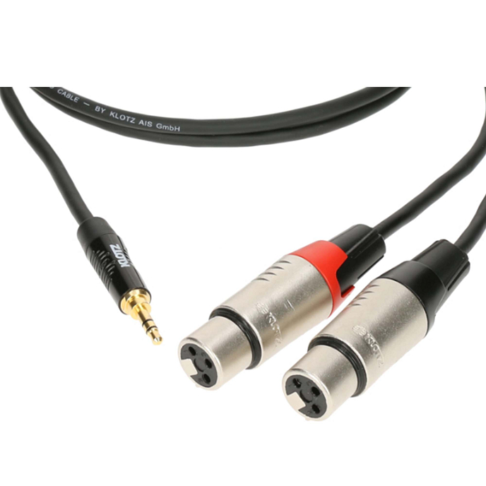 Кабель Klotz KY8-300 Black Mini-Jack 3.5 - 2XLR (f) 3m - рис.1