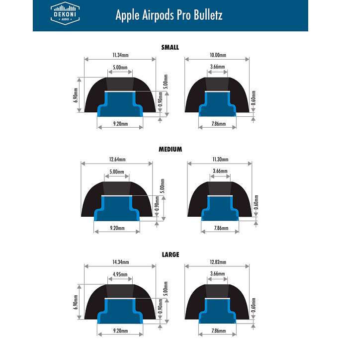 Амбушюры Dekoni Audio Bulletz for the Apple Airpods Pro Sample Pack - рис.1