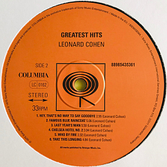 Виниловая пластинка Leonard Cohen Greatest Hits LP