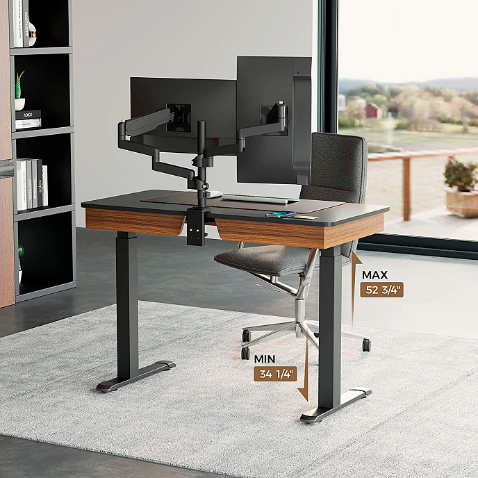 Компьютерный стол EUREKA ED-I47 Walnut - рис.8