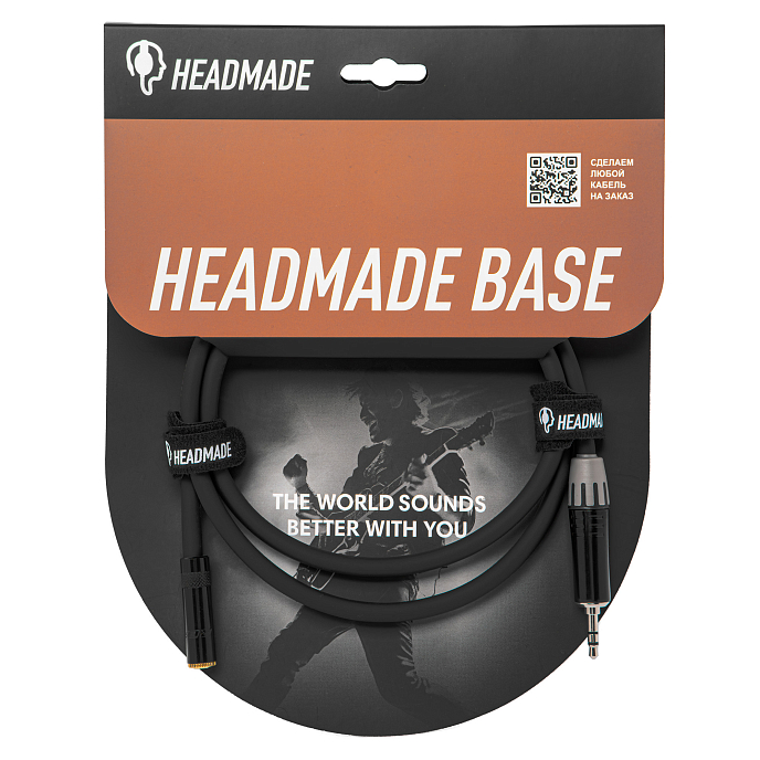 Кабель HeadMade Base 3.5-f - 3.5-m Black 1m - рис.3