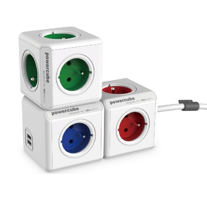 Раветвитель питания Allocacoc Original USB Green - рис.1