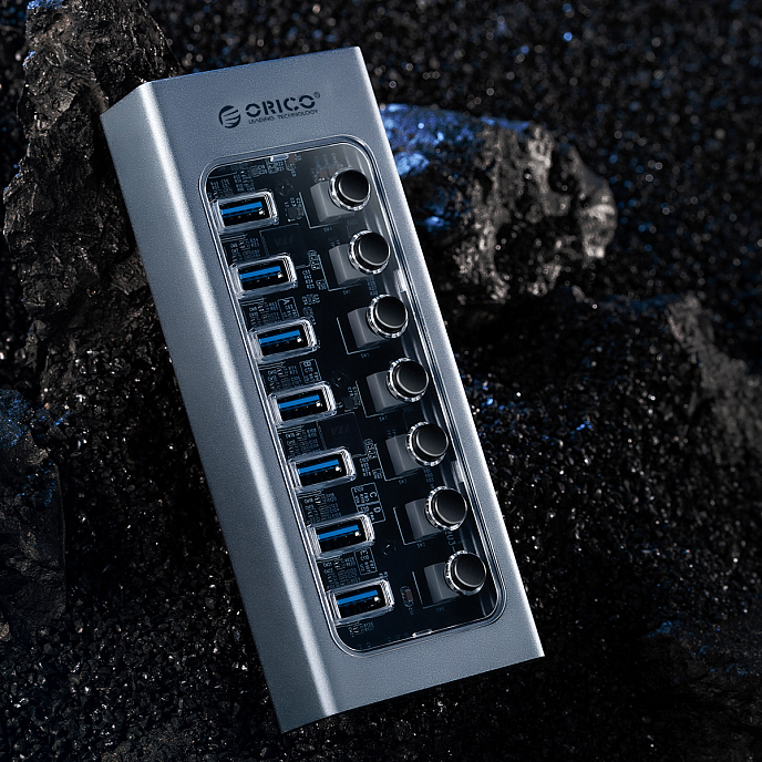 USB HUB Orico AT2U3-13AB Grey - рис.2