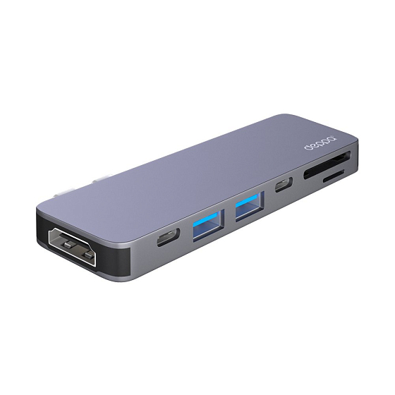 Адаптер Deppa USB-C adapter for Macbook, 7in1 Graphite - рис.0