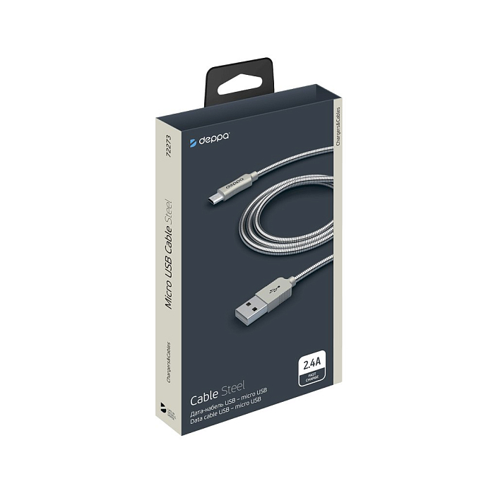 Кабель Deppa USB - microUSB Steel 1.2 m - рис.1