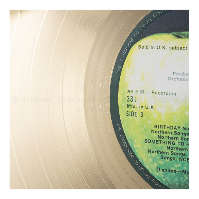 Сувенир Декор Золотой диск The Beatles - White Album разноцветный - рис.3