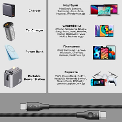 Кабель VOLTME PowerLink Rugg Lite CTC USB-C - USB-C 1.2m Black