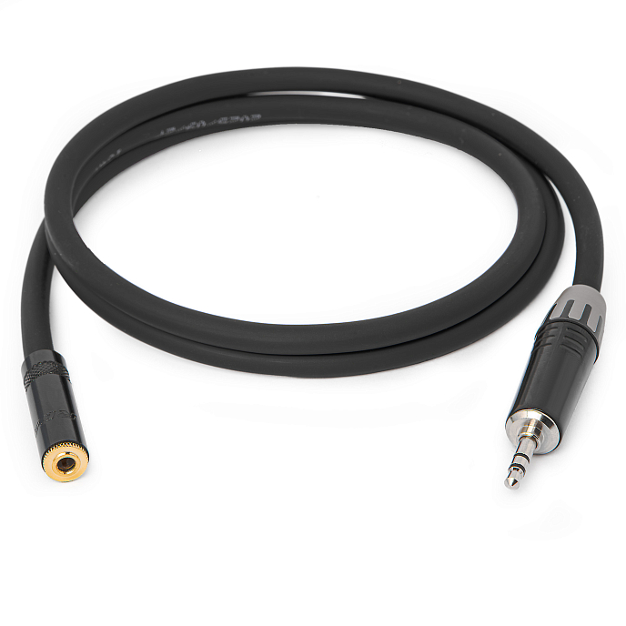 Кабель HeadMade Base 3.5-f - 3.5-m Black 1m - рис.1