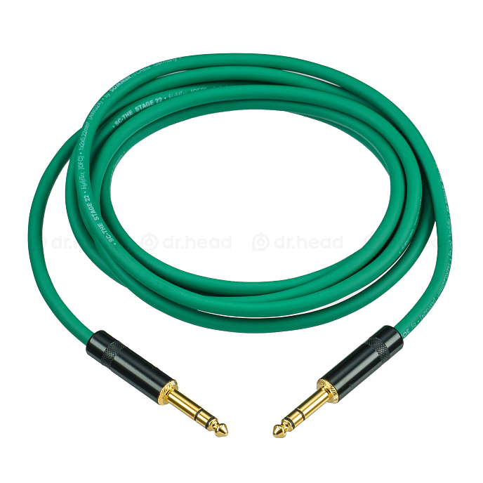 Кабель HeadMade Pro 6.3mm - 6.3mm Green 3m - рис.1