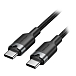 Кабель Vention USB 2.0 USB-C - USB-C 3A PD60W Braided Black 2m - рис.0