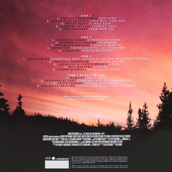 Виниловая пластинка Various Artists - Twilight Saga: Breaking Dawn Part 1 OST (Red) - 2LP - рис.3