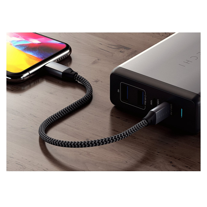 Кабель Satechi USB-C to Lightning MFI Cable Space gray 0.25 m - рис.3