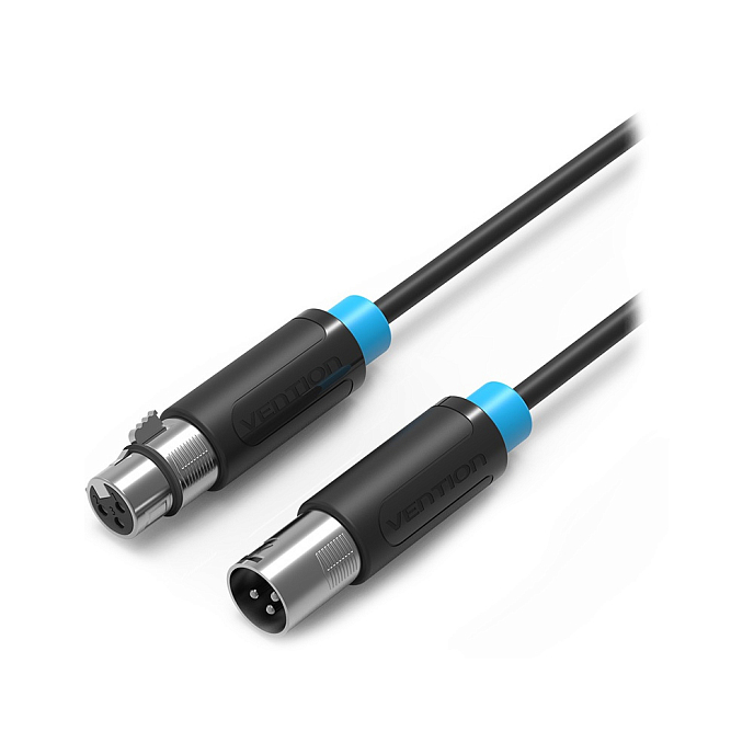 Кабель Vention XLR Male - XLR Female Black 2m - рис.0