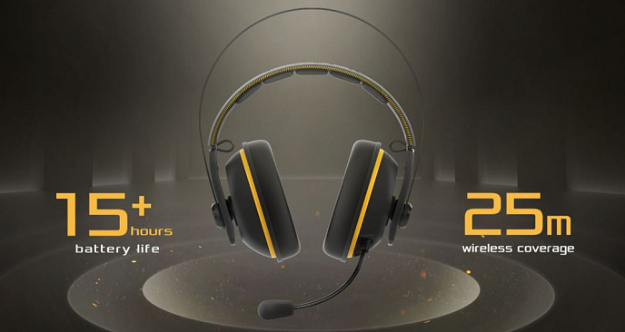 Игровая гарнитура Asus TUF Gaming H7 Wireless Yellow - рис.6