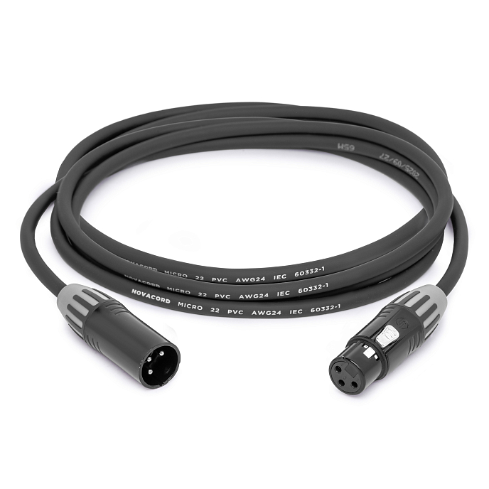 Кабель HeadMade Base XLR-m - XLR-f Black 3m - рис.1