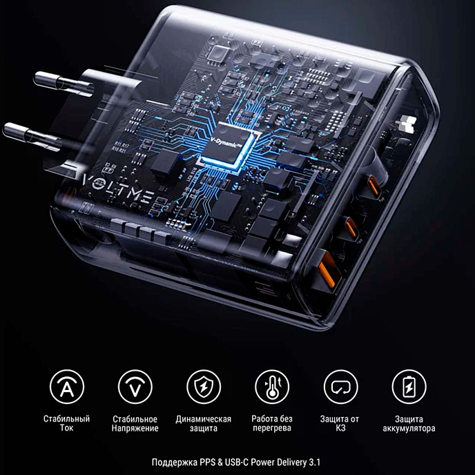 Сетевое зарядное устройство VOLTME Revo 140CCA Black - рис.4