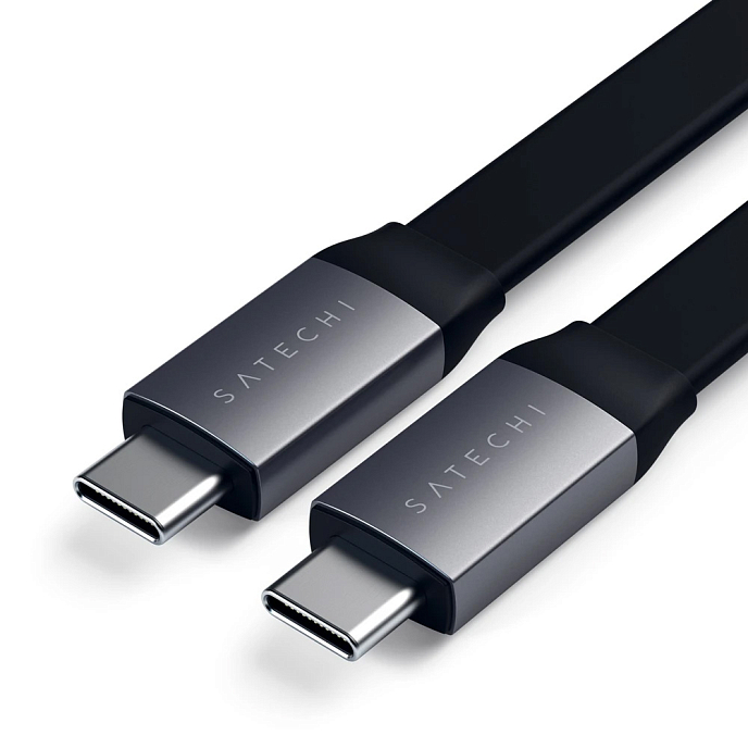 Кабель Satechi Flat USB-C to USB-C Black - рис.2