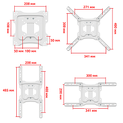 Кронштейн для монитора Uniteki FMG500W White