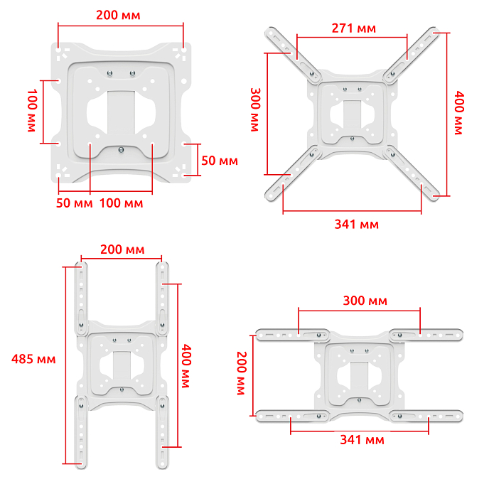 Кронштейн для монитора Uniteki FMG500W White - рис.3