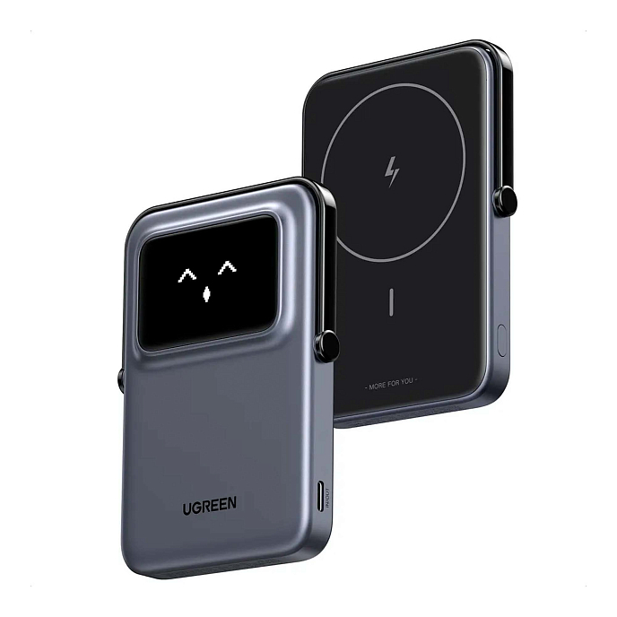 Портативный аккумулятор UGREEN PB571 UNO 5000mAh MIni Magnetic Wireless 20W Grey - рис.0