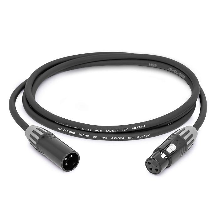 Кабель HeadMade Base XLR-m - XLR-f Black 1.5m - рис.1