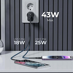 Сетевое зарядное устройство VOLTME Revo 45CA Duo White