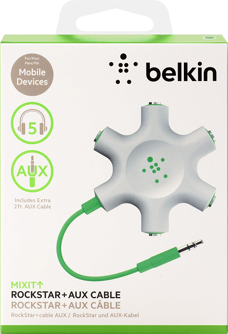 Разветвитель для наушников Belkin Rockstar Multi-Headphone Splitter 5-WAY Green - рис.3