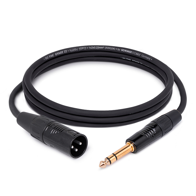 Кабель HeadMade Pro XLR-M - 6.3mm stereo Black 2m - рис.0