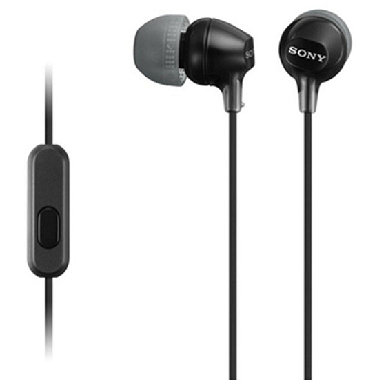 Наушники Sony MDR-EX15AP Black - вставные наушники с гарнитурой, черные OpenBox - рис.0