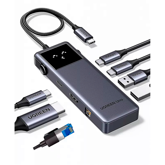 USB HUB UGREEN CM888 UNO 7-in-1 Hub Grey - рис.2