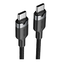 Кабель Vention USB 2.0 USB-C - USB-C 3A PD60W Braided Black 2m
