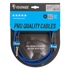 Кабель HeadMade Pro XLR-M - 6.3mm stereo Blue 2m