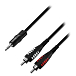 Кабель Adam Hall K3YWCC0300 black 3.5mm - 2 RCA 1m - рис.0