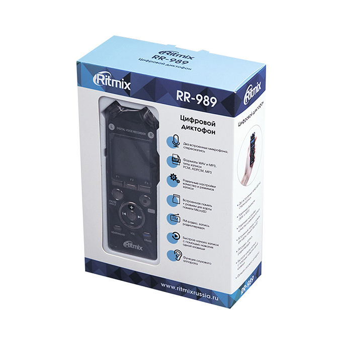 Диктофон Ritmix RR-989 8Gb Black - рис.5