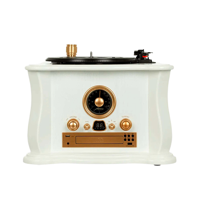 Проигрыватель винила Alive Audio Gramophone white набор винилового проигрывателя и трубы (SN 12957369946710326604)_Уценка - рис.6