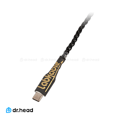 Кабель Labkable SilverBlack, 2pin to USB Type-C for Samsung Galaxy, 1,2m-сменный кабель для наушников (SN 20064607257107877919)_Уценка