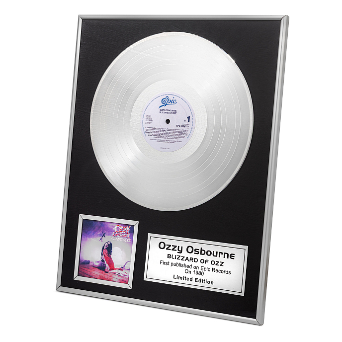 Сувенир VinylLab Платиновый диск в рамке Ozzy Osbourne черный - рис.1