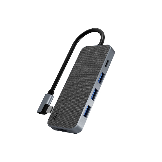 USB HUB Lyambda Slim Aluminum LC129 Type-C 5 in 1 Grey - рис.0