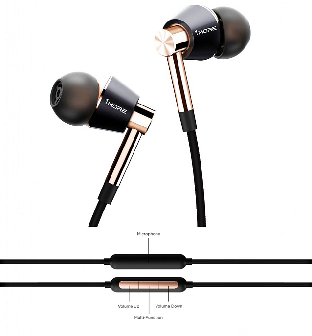 Наушники 1MORE E1001-L Triple Driver Lighting In-Ear Gold - рис.3